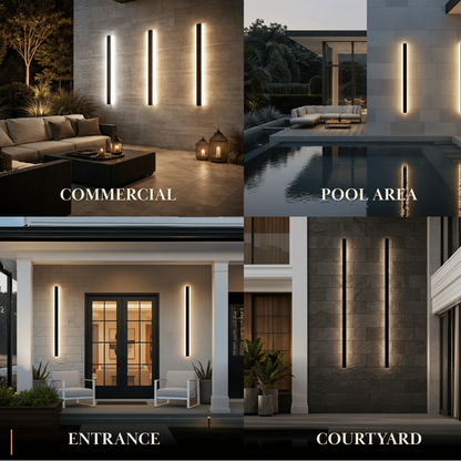 Arcato Modern Outdoor LED Wall Light with Sensor - in 8 Size for Outdoor