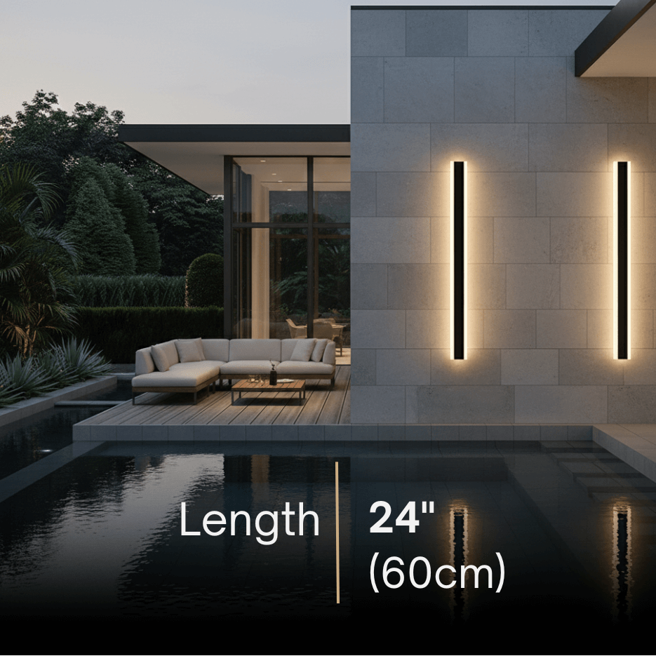 Arcato Modern Outdoor LED Wall Light with Sensor - in 8 Size for Outdoor