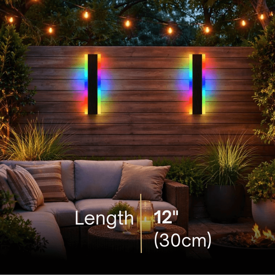 Arcato Modern Outdoor LED Wall Light (RGB) — Available in 8 Sizes