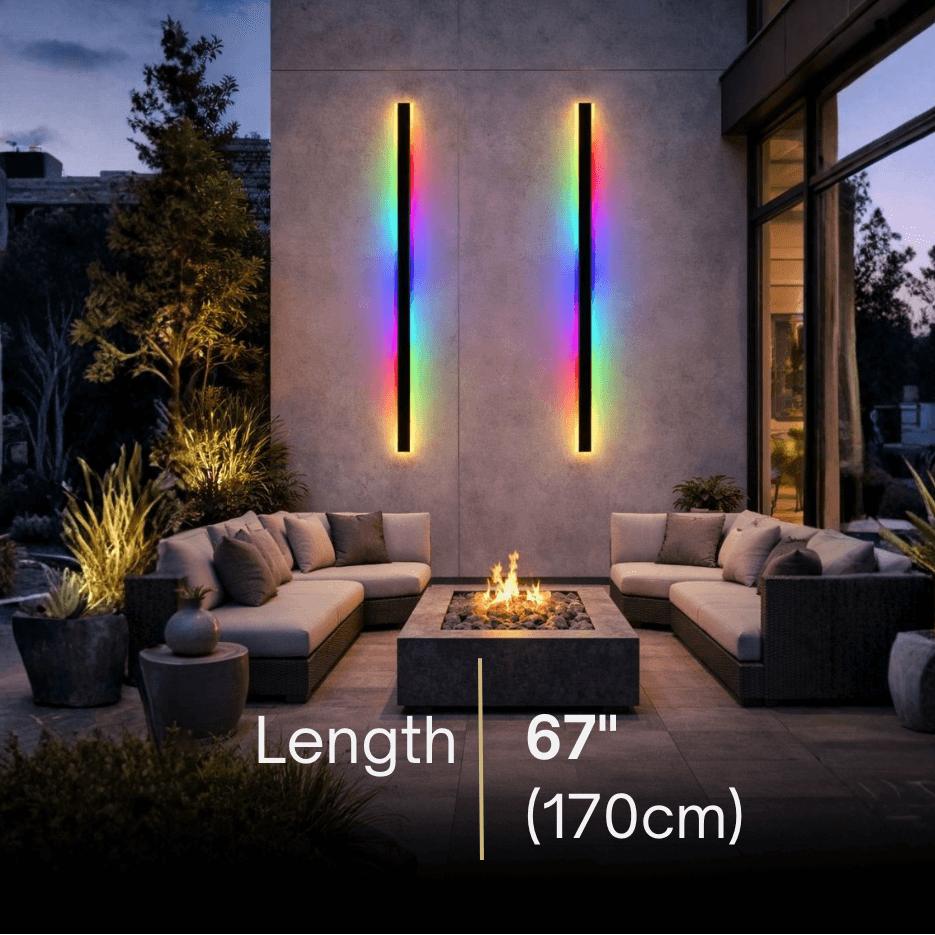 Arcato Modern Outdoor LED Wall Light (RGB) — Available in 8 Sizes