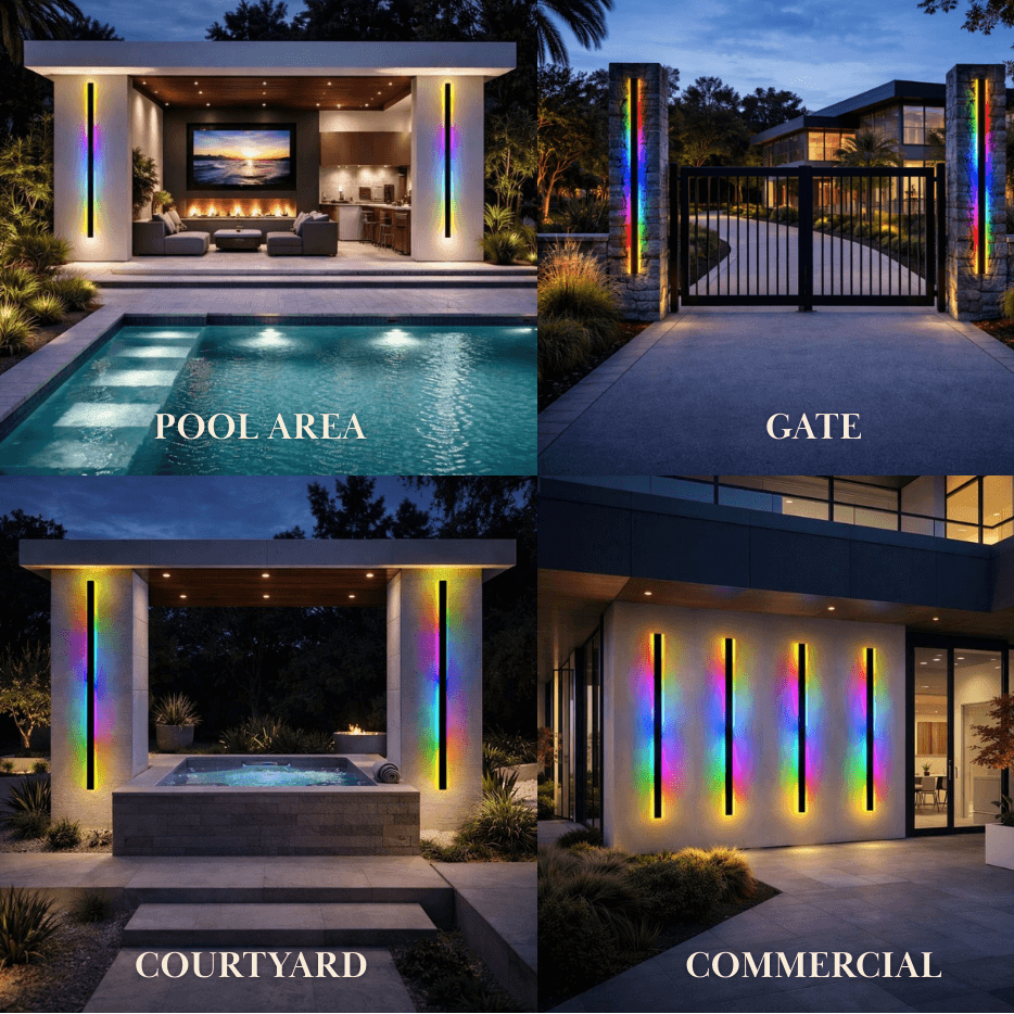 Arcato Modern Outdoor LED Wall Light (RGB) — Available in 8 Sizes