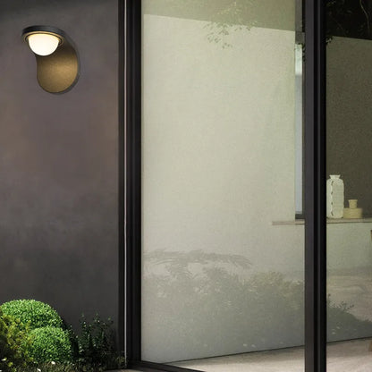 Irondale Modern Solar/Sensor Outdoor Wall Lamp - Black Metal Arc Design for Garden