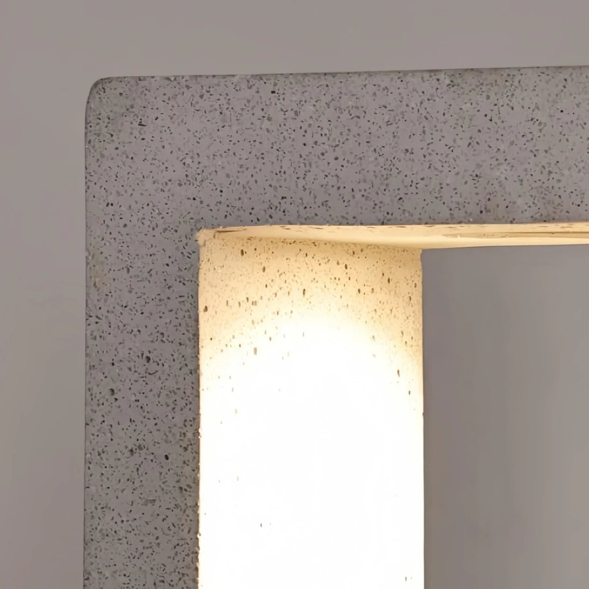 Sandora Modern Metal Outdoor Path Light - Gray Rectangular Hollow Walkway