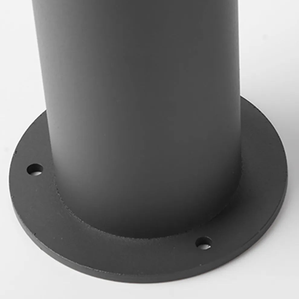 Irondale Industrial Outdoor Pathway Light - Black Metal Cylindrical Design for Courtyard