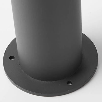 Irondale Industrial Outdoor Pathway Light - Black Metal Cylindrical Design for Courtyard