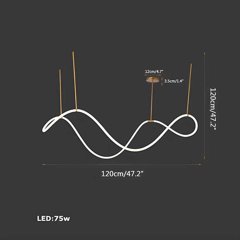 Nuvlight Modern Long Hose Led Pendant Light for Dining Room