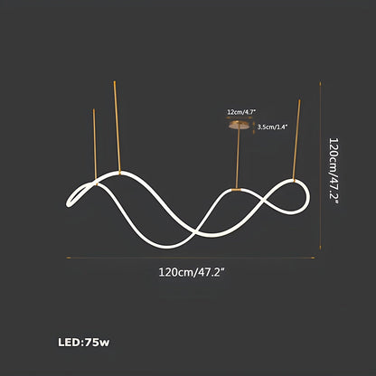 Nuvlight Modern Long Hose Led Pendant Light for Dining Room