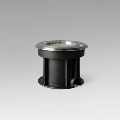 Irondale Minimalist Outdoor Ground Lights - Black Metal & Glass Round Design for Garden