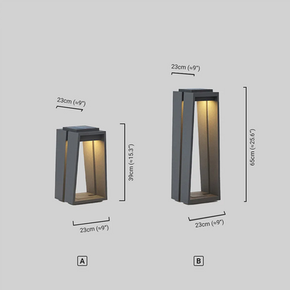Arcato Industrial Metal & Glass Outdoor Floor Lamp - Black Frame for Garden