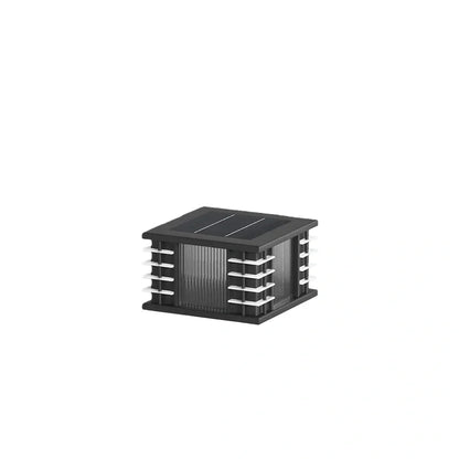 Stellar Modern Solar Outdoor Pillar Lights - Square Metal & Acrylic Glass Garden