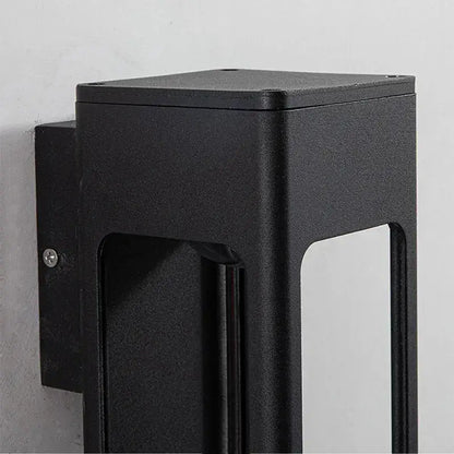Irondale Modern Outdoor Wall Sconce – Metal Lantern with Sensor for Exterior Wall