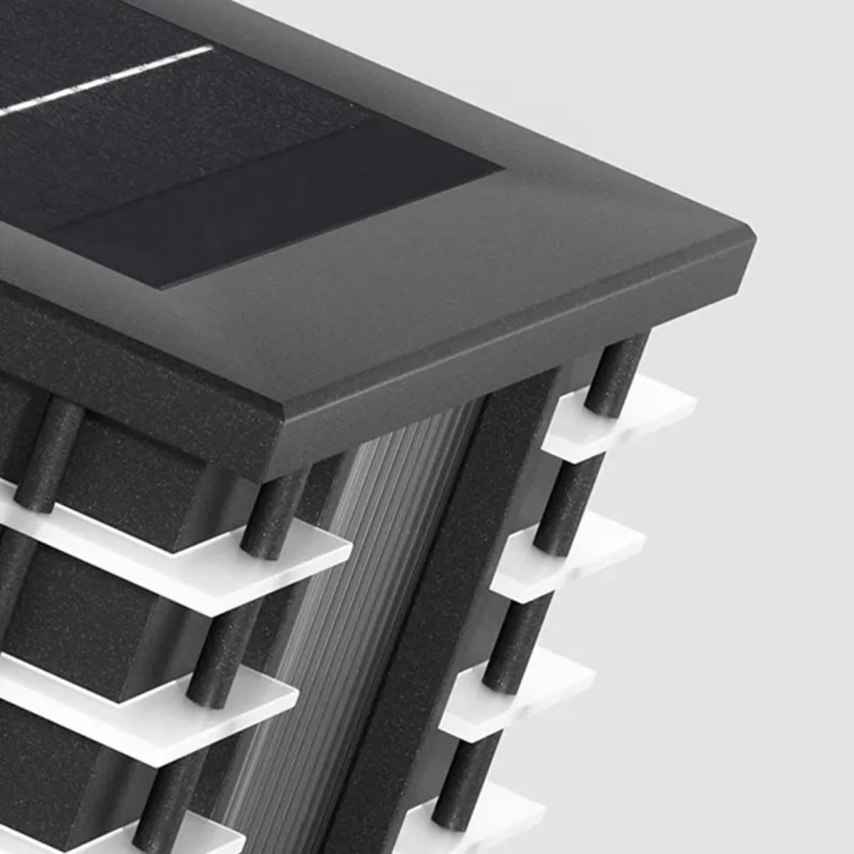 Stellar Modern Solar Outdoor Pillar Lights - Square Metal & Acrylic Glass Garden