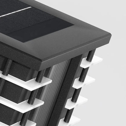 Stellar Modern Solar Outdoor Pillar Lights - Square Metal & Acrylic Glass Garden