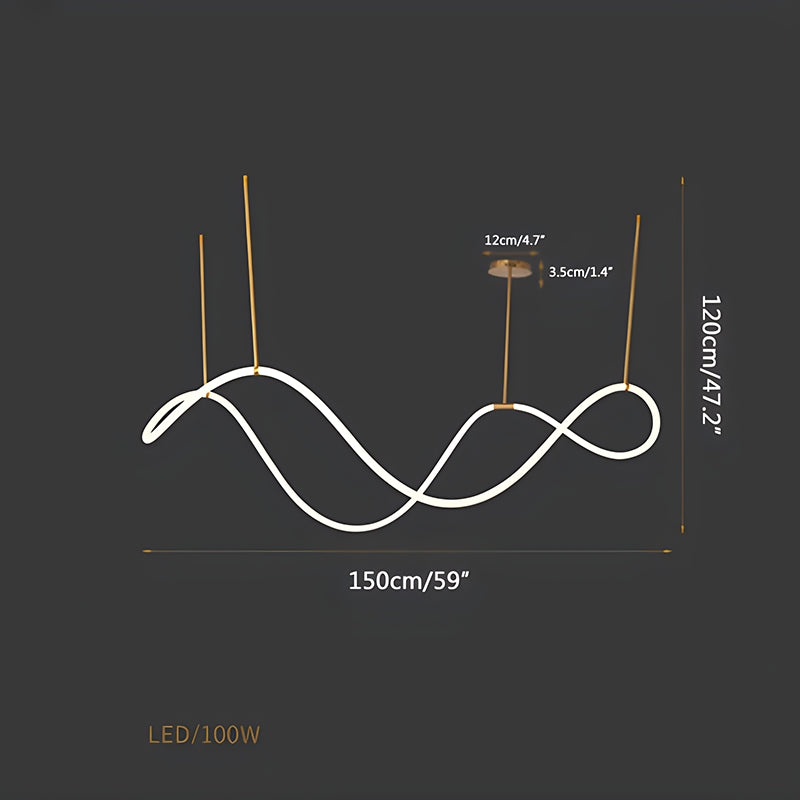 Nuvlight Modern Long Hose Led Pendant Light for Dining Room