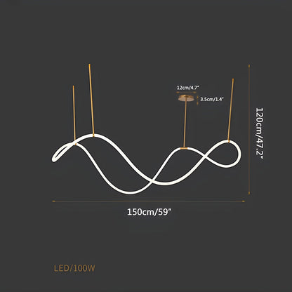 Nuvlight Modern Long Hose Led Pendant Light for Dining Room