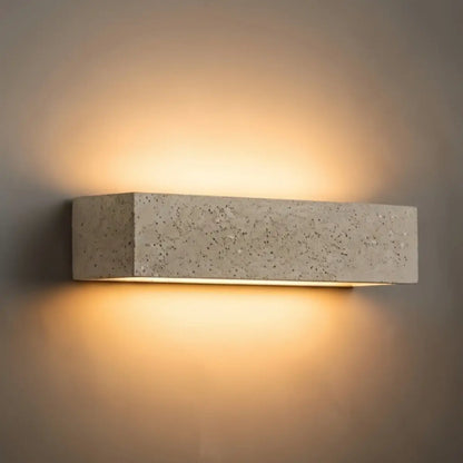 Arcato Modern LED Wall Light - Gray/White Cement Rectangular for Bedroom/Outdoor