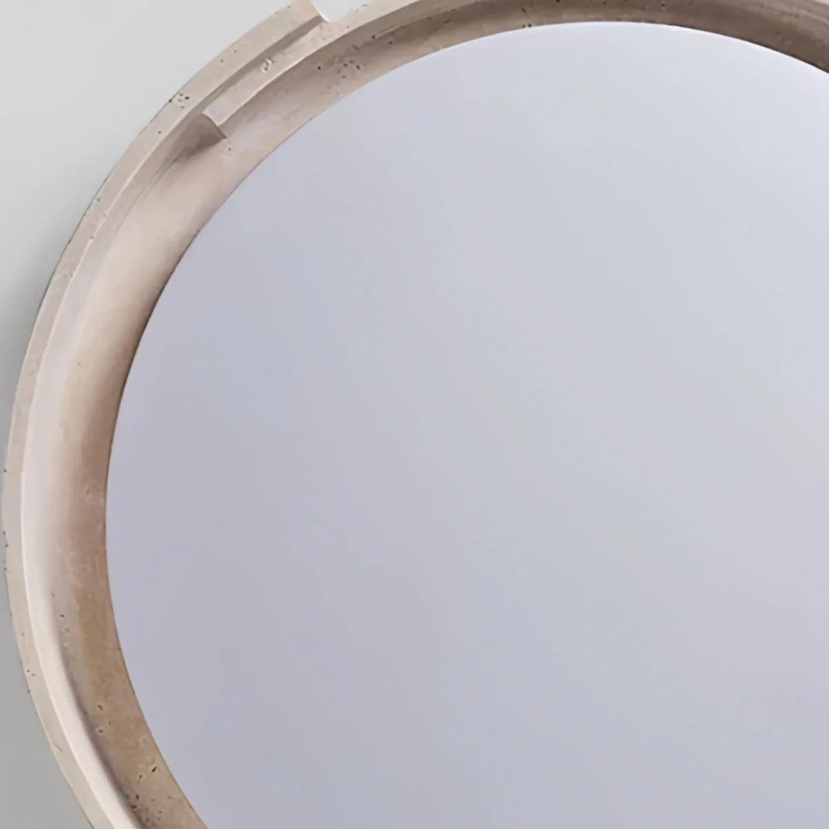 Strata Minimalist Round Travertine Ceiling Light -- Beige or White for Bathroom & Covered Outdoor