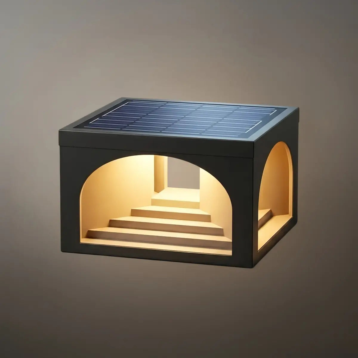 Arcato Minimalist Pier-Mount Pillar Light - Black Metal for Outdoor