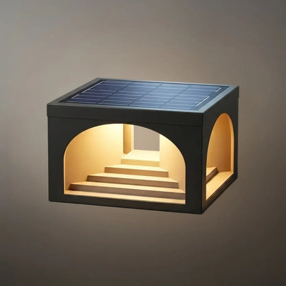Arcato Minimalist Pier-Mount Pillar Light - Black Metal for Outdoor