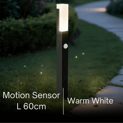 Arcato Modern Black LED Path Light – Outdoor Metal Sensor Lamp for Garden/Terrace