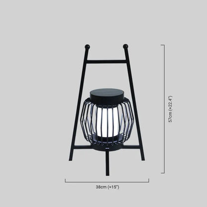 Irondale Industrial Solar Outdoor Floor Lamp – Black Cylindrical Metal Design for Garden