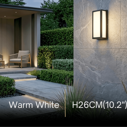 Arcato Modern Outdoor Wall Lamp - Black Metal & Acrylic Rectangular Design for Garden
