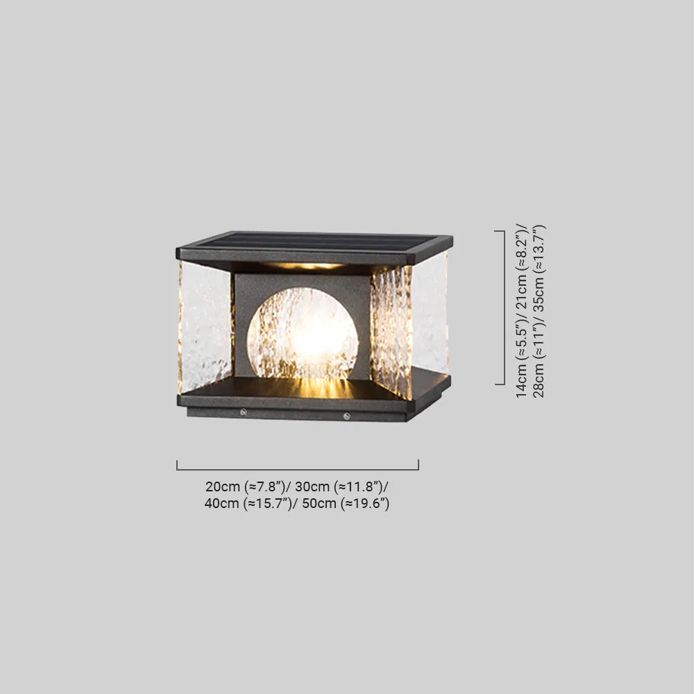 Arcato Art Deco Square Pillar Light – Black Metal for Outdoor Garden