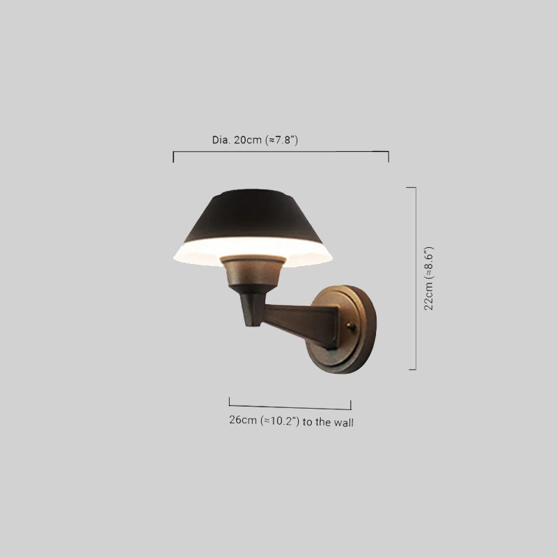 Irondale Vintage Outdoor Wall Sconce - Black Metal Hood Design for Garden & Patio