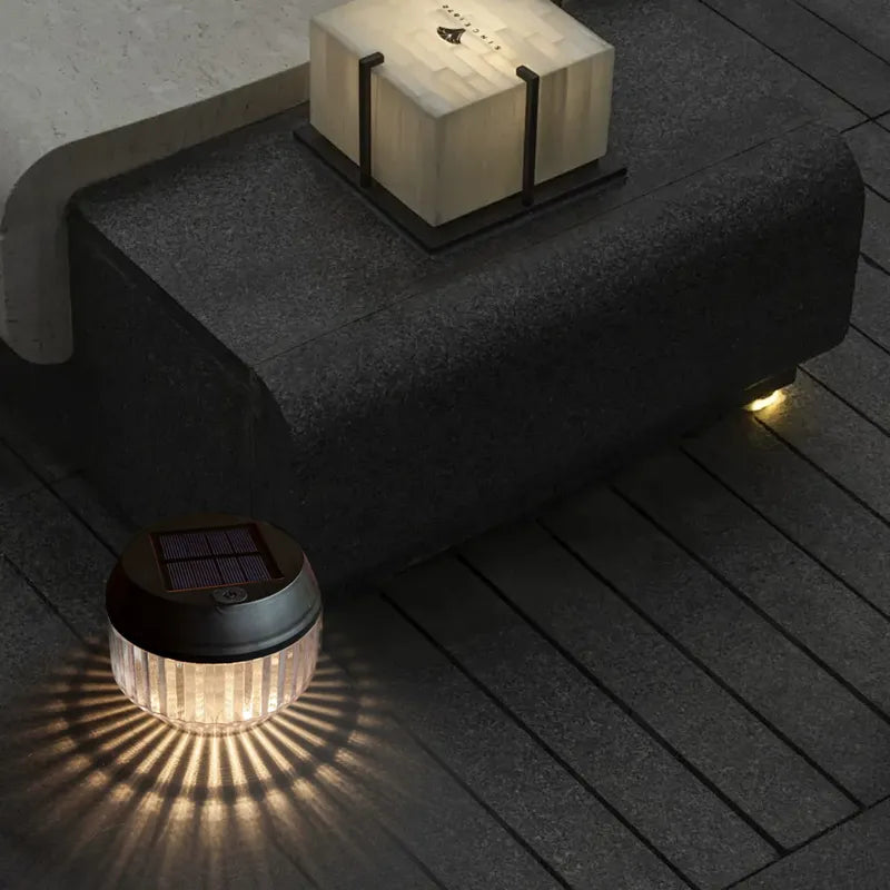 Irondale Modern Solar Pathway Lights - Black Acrylic Outdoor Lighting for Garden