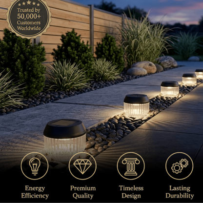 Irondale Modern Solar Pathway Lights - Black Acrylic Outdoor Lighting for Garden
