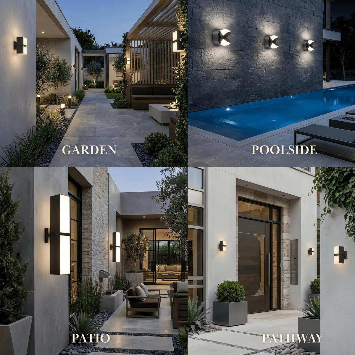 Irondale Modern Outdoor Wall Lamp - Black Metal Irregular Design for Exterior Wall