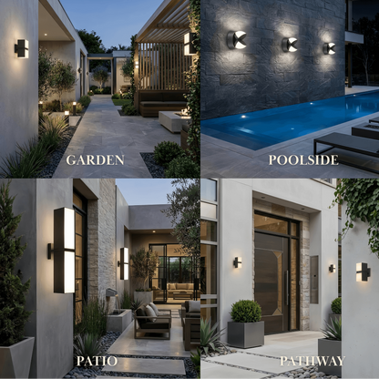 Irondale Modern Outdoor Wall Lamp - Black Metal Irregular Design for Exterior Wall