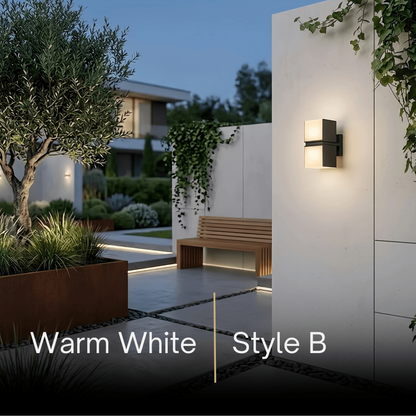 Irondale Modern Outdoor Wall Lamp - Black Metal Irregular Design for Exterior Wall