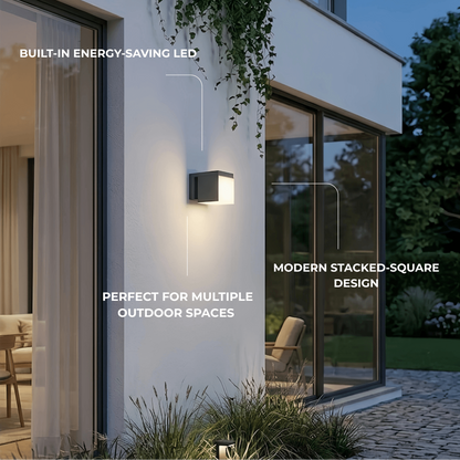 Irondale Modern Outdoor Wall Lamp - Black Metal Irregular Design for Exterior Wall