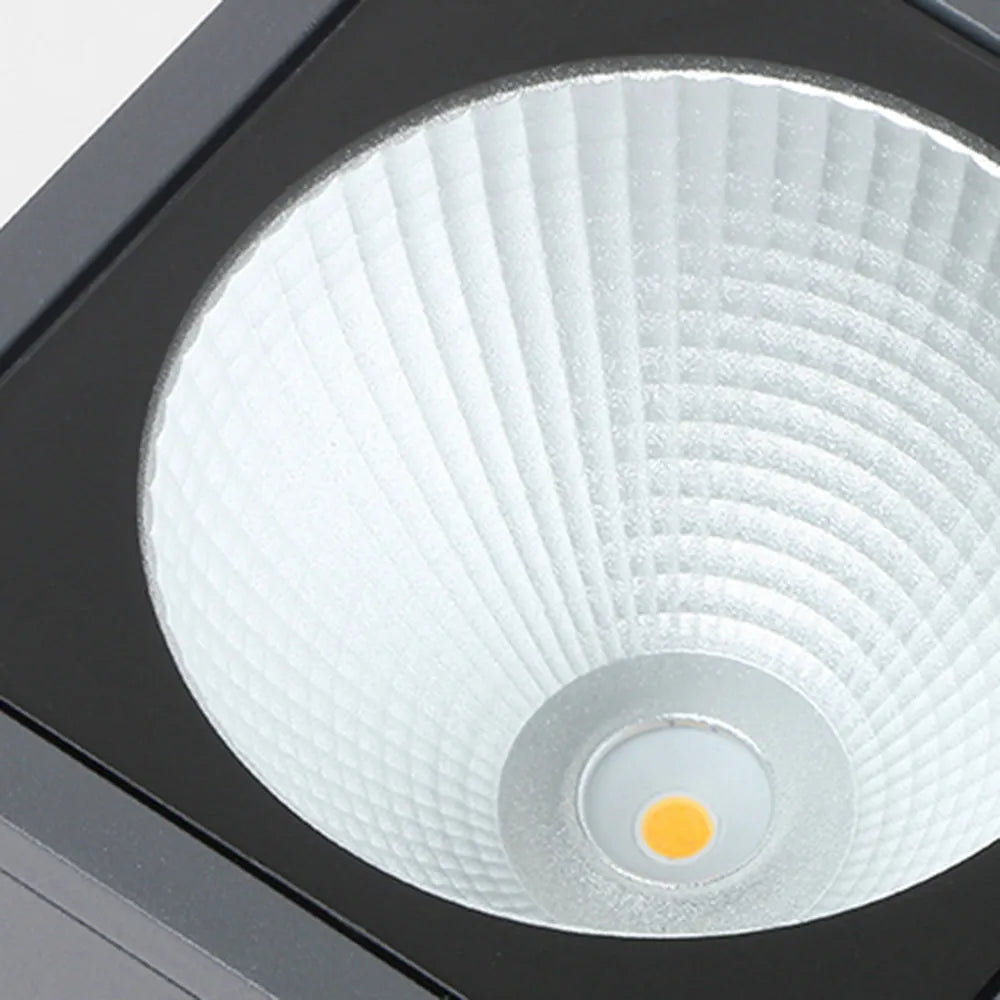 Arcato Industrial Outdoor Ceiling Light - Grey Metal Glass Square Design for Patio
