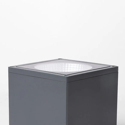 Arcato Industrial Outdoor Ceiling Light - Grey Metal Glass Square Design for Patio