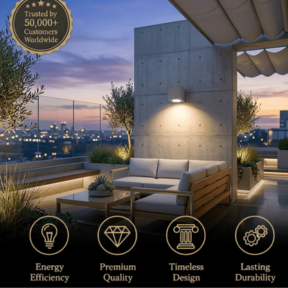 Arcato Industrial Outdoor Ceiling Light - Grey Metal Glass Square Design for Patio