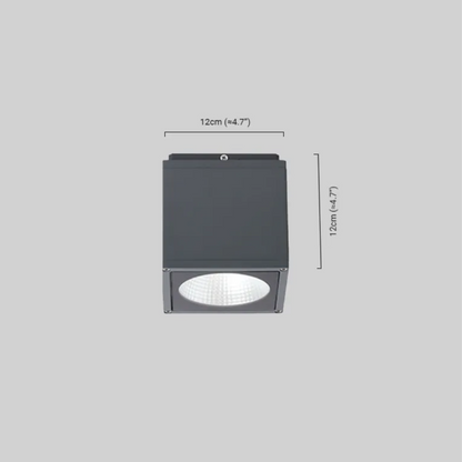 Arcato Industrial Outdoor Ceiling Light - Grey Metal Glass Square Design for Patio