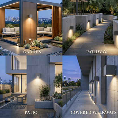 Arcato Industrial Outdoor Ceiling Light - Grey Metal Glass Square Design for Patio
