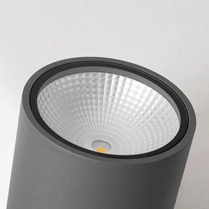 Irondale Modern Outdoor Ceiling Light - Black Metal/Glass Cylindrical for Garden