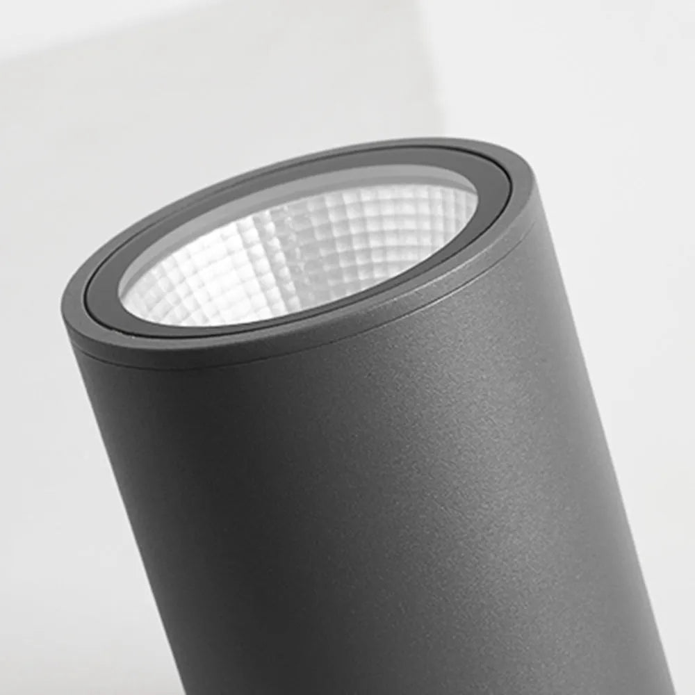 Irondale Modern Outdoor Ceiling Light - Black Metal/Glass Cylindrical for Garden