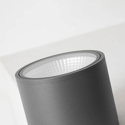 Irondale Modern Outdoor Ceiling Light - Black Metal/Glass Cylindrical for Garden