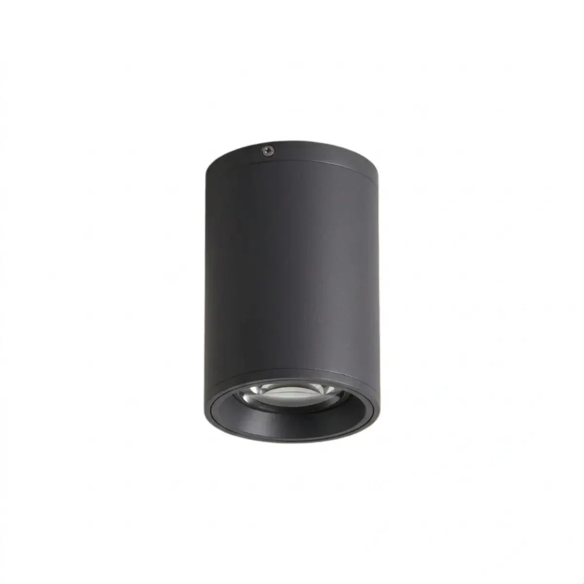 Irondale Modern Outdoor Ceiling Light - Black Metal/Glass Cylindrical for Garden