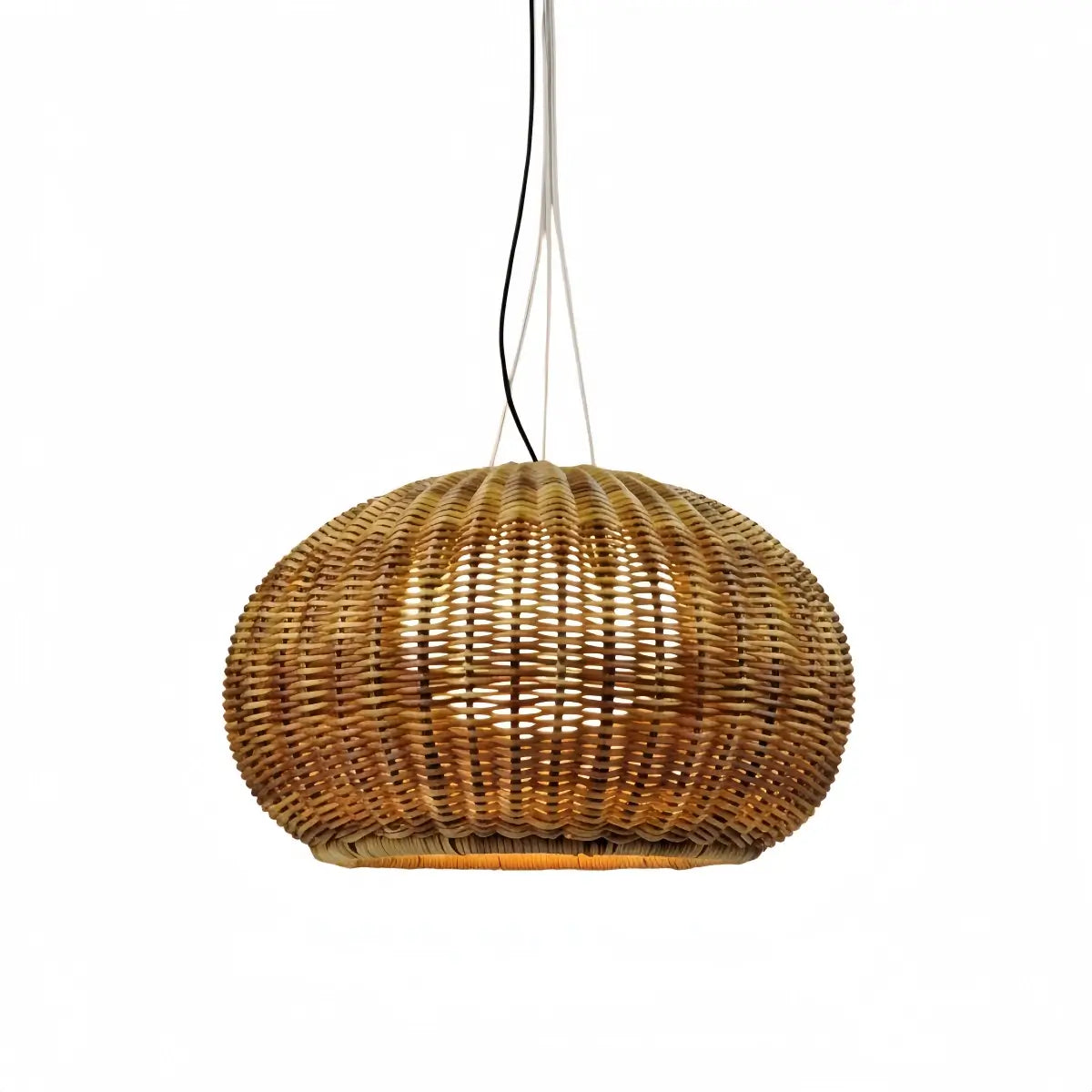 Bamburo Rustic Brown Outdoor Pendant Light - Bamboo Acrylic Lantern Garden