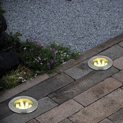 Irondale Minimalist Column Deck Step Light – Black Metal/Glass for Outdoor