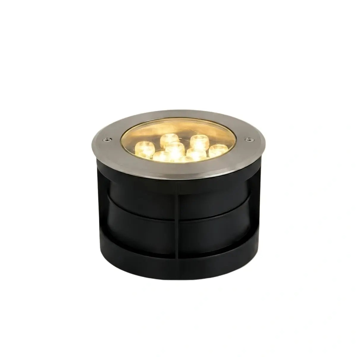 Irondale Minimalist Column Deck Step Light – Black Metal/Glass for Outdoor