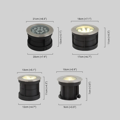 Irondale Minimalist Column Deck Step Light – Black Metal/Glass for Outdoor
