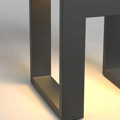 Modern Square Solar Floor Lamp - Weatherproof Black Metal for Terrace & Outdoor