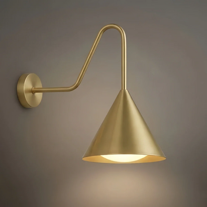 Irondale Minimalist Conical Outdoor Wall Lamp – Black Metal Light for Exterior Wall