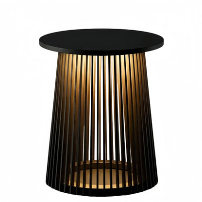 Irondale Modern Outdoor Floor Lamp - Black Metal & Acrylic Cylindrical Design for Patio